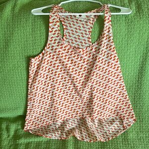 One Clothing Orange and White Patterned Tank Top